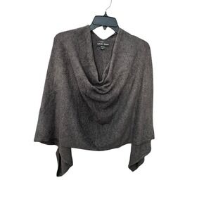 Barefoot Dreams‎ Cozy Chic Lite Cable Poncho Carbon Black Sweater OSFA #C2-1